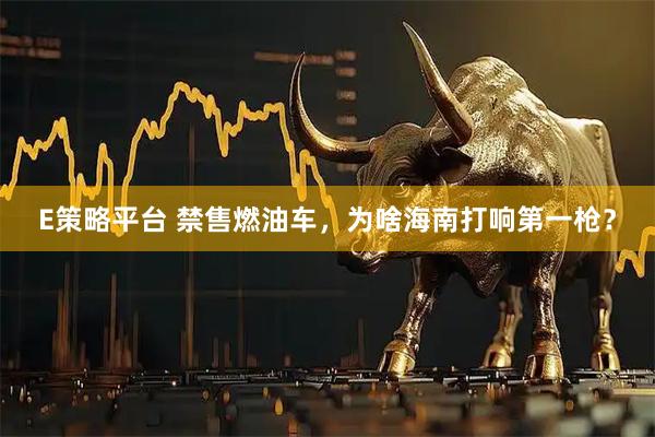 E策略平台 禁售燃油车，为啥海南打响第一枪？